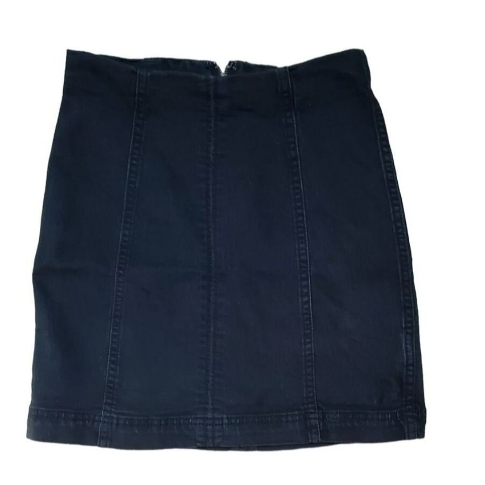 Free People Black Women's Denim Mini Skirt Waist 24"